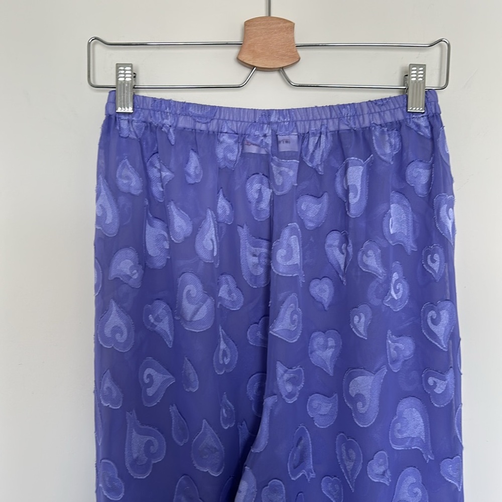 VTG Victoria’s Secret Purple Heart Sheer Pajama Pants - Size Medium - Picture 1 of 8